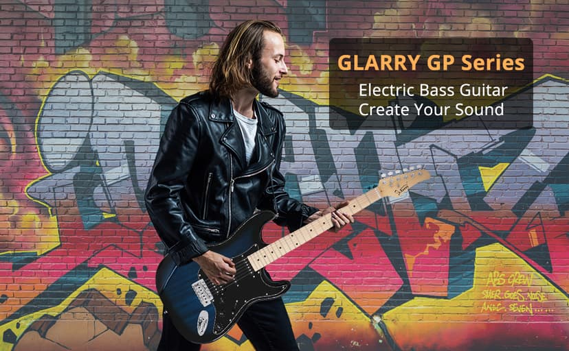 GLARRY 39" GST Series Electric Guitar Kit with Amp for Beginner Starter, HSS Pickups Full Size Guitar Included Digital Tuner, Strings, Picks, Tremolo Bar, Shoulder Strap, and Portable Case (Dark Blue)