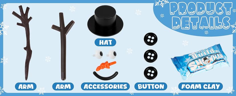 4 Pack Christmas Crafts, Air Dry Clay Snowman Craft, Do You Want to Build a Snowman Christmas Stocking Stuffers for Kids, Toddler Crafts Supplies for Christmas Winter Event Game Toys Xmas Present