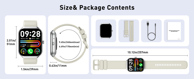 Smart Watch(Answer/Make Call), 1.96" HD Smartwatch for Men Women, 2025 Fitness Watch with 110+ Sport Modes/Heart Rate/Sleep Monitor/Pedometer, IP68 Waterproof Fitness Activity Tracker for Android iOS