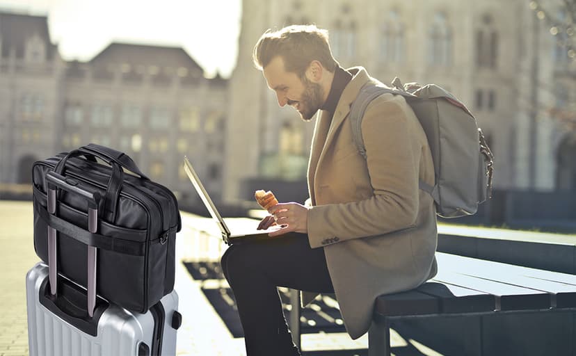 seyfocnia Men's Business Travel Briefcase Leather Handmade Messenger Bags Laptop Bag