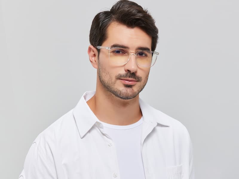 ANRRI Blue Light Blocking Glasses, Anti Eyestrain Lens Lightweight Frame Eyeglasses, Black, Men/Women