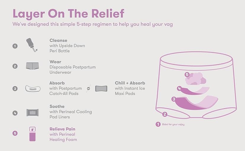 Frida Mom Witch Hazel Perineal Healing Foam for Postpartum Care, Cooling Pain Relief and Hemorrhoid Treatment, 5 Fl Oz