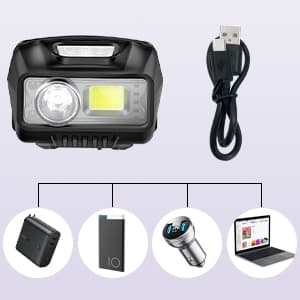 Blukar LED Headlamp Rechargeable,2000L High Lumen Super Bright Dimmable Headlight Flashlight with Motion Sensor- 8 Modes,Spotlight&Floodlight,IPX5 Waterproof for Camping,Hiking,Running,Fishing -2 Pack