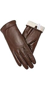 Vislivin Full-Hand Womens Touch screen Gloves Genuine Leather Gloves Warm Winter Texting Driving Glove