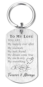 CPLJW Wife Birthday Gifts from Husband, Romantic Gift for Her Women, Best Anniversary for Wife Gifts, Mothers Day Meaningful Keychain Gift for Wifey