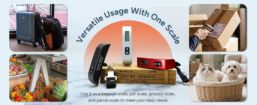travel inspira Digital Luggage Scale – Portable Hanging Suitcase Weight Scale for Travel, 110 lb Capacity, Backlit LCD Display, Prevents Airport Overweight Fees, Battery Included B07QFTGGYF