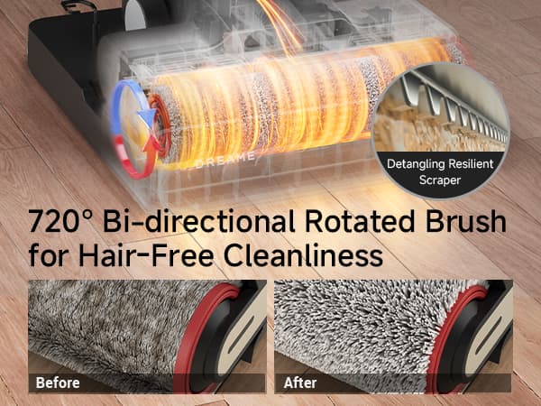 DREAME H14 Pro Wet Dry Vacuum Cleaner, 180° Lie-Flat Vacuum Mop, 140°F Washing and Fast Hot Air Drying, Powerful 18kPa Suction Floor Cleaner Machine, Easy GlideWheel Movement, Smart App Control