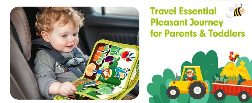 1 Year Old Boy Gifts Educational Quiet Activity Books 10 Pages, Toddler Christmas Stocking Stuffers One Year Old Travel Toys hahaland Busy Book for Toddlers 1-3 - Montessori Toys 1 Year Old Busy Board B0CR3FQ58C