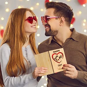 5 Year Marriage Anniversary Card Gifts for husband Wife, Wooden Happy 5th Anniversary Card for Her Him, Always and Forever Fifth Wood Wedding Cards for Men