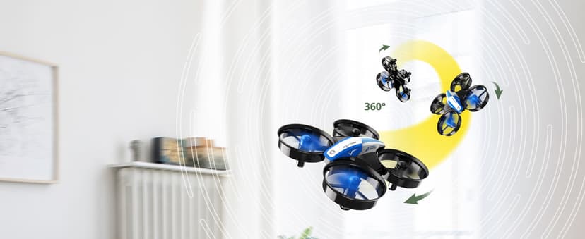 Holy Stone Mini Drone for Kids and Beginners RC Nano Quadcopter Indoor Small Helicopter Plane with Auto Hovering, 3D Flips, Headless Mode and 3 Batteries, Great Gift Toy for Boys and Girls, HS210 Blue