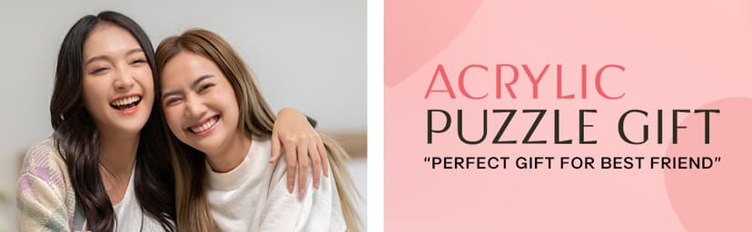 VELENTI Gift for Best Friend for Women - Engraved Acrylic Puzzle Piece - Bestie Present with Cute Quote - Friendship Gifts for Birthday, Christmas, Thanksgiving - Adorable Decoration Piece for Home