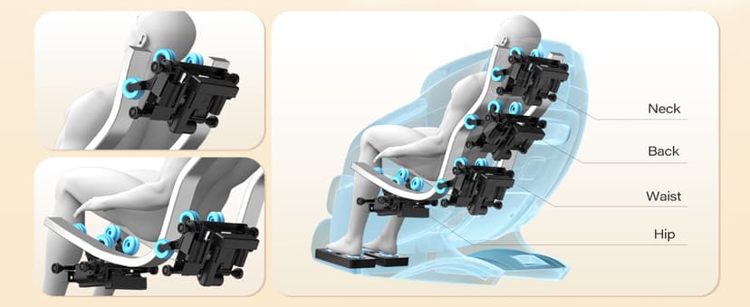 TLIFE Massage Chair Full Body, 160°Zero Gravity Recliner with Body Scan, 50" SL-Track Shiatsu Massage Chair, Fixed Point Massage, Foot Rollers, 12 Auto Modes, Deep Yoga Stretch, Heating, Grey