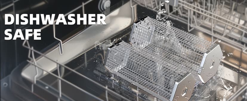 Rolling Grill Basket, Removable Wooden Handle, 304 Stainless Steel, Nesting Grilling Tools, Smoker BBQ Accessories for Vegetable, Outdoor Cooking Camping, Birthday Gifts for Men Dad Husband