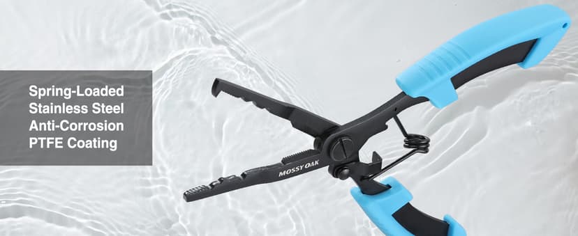 Mossy Oak Fishing Tools Kit- Fishing Plier, Fish Lip Gripper, Multifunctional Fishing Hook Remover with Lanyards Sheath, Saltwater Resistant Fishing Accessories & Equipment, Fishing Gifts for Men