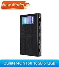 MeLE Fanless Mini PC Quieter3Q 11th Gen N5100 8GB 128GB, Micro Computer WiFi 5 Small Desktop Service with USB-C PD, Gigabit Ethernet, Dual HDMI 4K, Auto Power on, PXE Support M.2 SSD