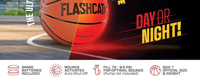 Light Up Basketball - Glow in The Dark - Sports Gear Accessories Gifts for Boys 8-15+ Year Old - Kids Teens Gift Birthday Ideas - Teen Boy Toys Ages 8 9 10 11 12 13 14 15 Outdoor Teenager
