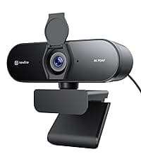 N newline 4K Webcam for PC, PDAF/CDAF Autofocus, 1080P@60FPS, 79° FOV, Auto Light Correction, 2 Noise Reduction Mics, Privacy Cover, USB-A, Streaming Camera for Skype, Teams, Online Meeting, NewEye 62