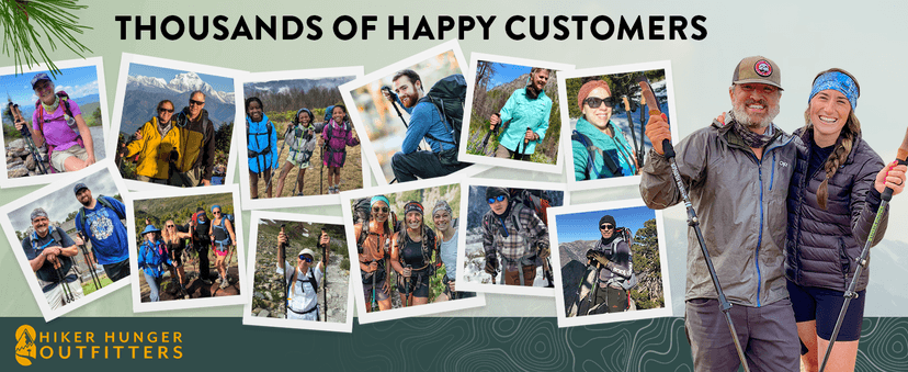 Premium Foldable Hiking Poles by USA Brand - Adjustable, Lightweight Trekking Poles Made of Aircraft Aluminum, Metal Flip Locks & Comfortable Real Cork and EVA Foam Grips