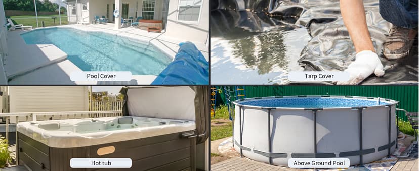 LANCHEZ 1/2HP Automatic Pool Cover Pump, 2250GPH Submersible Water Sump Pump with Check Valve & 3 Adapters, 25ft Power Cord, Removal for Swimming Pool, Hot Tubs, Rooftops and more,Black