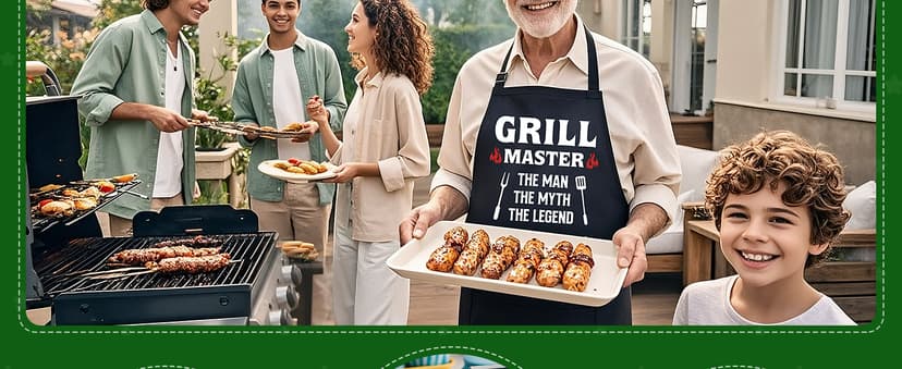 Grandpa Christmas Birthday Gifts,Best Grandpa Gifts from Grandkids,Great Grandfather Grandparents Thanksgiving Xmas Present from Granddaughter Grandson,Funny BBQ Grilling Platter with Apron Sets Gift