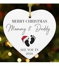 NewEleven Pregnancy Announcement Gifts for Husband Wife Family, Gender Reveal Gifts, Pregnancy Gift for Expecting Mom, for New Mom, New Dad, New Parents - Ornament