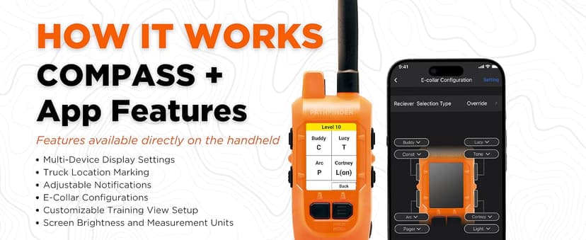 Dogtra PATHFINDER2 MINI Compass Live GPS Dog Tracking & Training System - 4-Mile Range E-Collar Handheld with No Subscription, Offline Maps, GPS Fence, Expandable up to 21 Dogs, for Dogs 15+ lbs