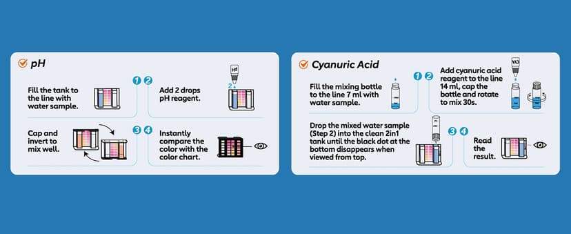 9 Way Pool Test Kit - Hot Tub and Spa Water Chemical Test Kit for pH & Total Chlorine & Free Chlorine & Bromine & Total Alkalinity & Calcium Hardness & Cyanuric Acid & Copper & Phosphate