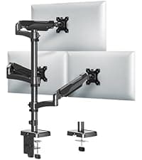 MOUNTUP Dual Monitor Stand for Desk, Monitor Arms for 2 Monitors 32 27 24 22 Inches, Height Adjustable Double Monitor Mount, VESA Mount with C-Clamp & Grommet Base, Holds 4.4-17.6lbs