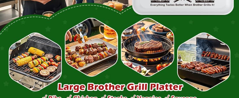 Brother Gifts for Birthday Christmas Valentines Day Fathers Day,Funny BBQ Grilling Platter with Apron Set Gifts for Little Big Adult Brother in Law from Sister