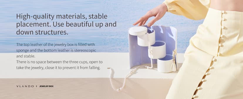 Vlando Viaggio Small Jewelry Case Box, Travel Essential Accessories for Women, Gifts for Travelers Couples Mom Friends, Bridesmaid