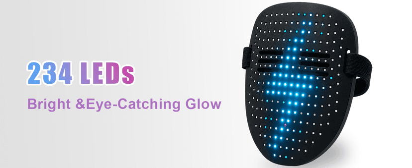 Gift for Halloween Costume Mask Birthday Christmas Cosplay, Rechargeable, 50 Glowing Patterns, Cool Toys For Kids Adults JDBMAOYE LED Light Up Mask with Gesture Sensing,Perfect Gifts for Teen Boys B0D9LZXPZ1