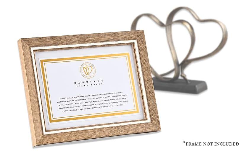 Wedding Anniversary Couples Gift - Two Hearts and Cross Iron Sculpture, Heart Decoration Gift for Her and Him, 1st to 50th or 60th Anniversary, Includes Present Box and Poem Card