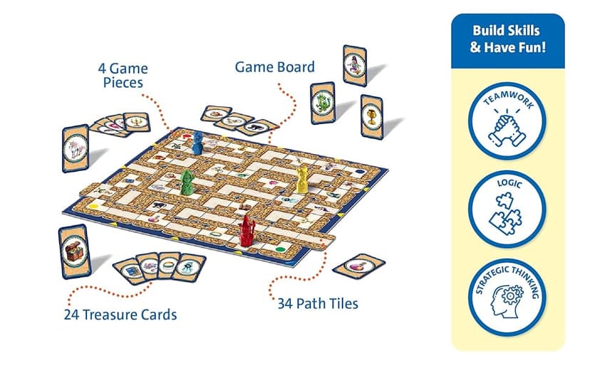 Ravensburger Labyrinth Board Game - A Strategic Maze Challenge for Family Nights - Find Treasures & Block Opponents - MESH Accredited - Great Birthday Gift - 2-4 Players - Kids Ages 7-10 and Older