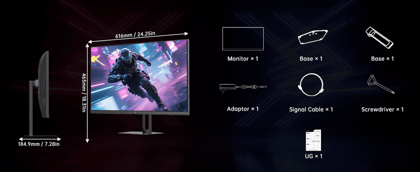 KTC 27 Inch Gaming Monitor - 2K QHD 2560 x 1440 Monitor, Up to 210Hz & 1ms, Bulit-in Speakers, Adaptive Sync, HDR400, 131% sRGB, IPS Monitors Gamer with HDMI 2.0 x 2 & DP1.4 x 2, H27T22C-3
