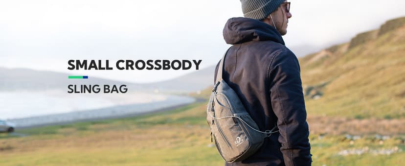 WATERFLY Crossbody Sling Backpack Sling Bag Travel Hiking Chest Bag Daypack (Black)