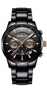 CRRJU Mens Stylish Casual Quartz Watches for Men Luxury Waterproof Calendar Chronograph Japan Movement Wristwatches