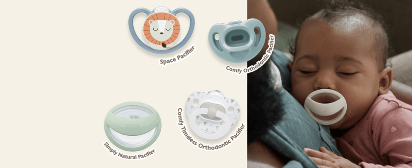 NUK Timeless Comfy Pacifier | 100% Silicone, One-Piece Design | BPA-Free, Gentle on Baby’s Skin | 5-Pack, for 0-6M
