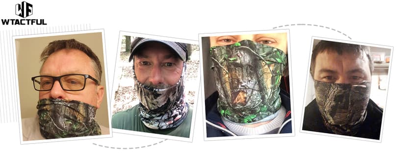 WTACTFUL 2-Pack Camouflage Face Mask Bandana for Men Women - Breathable, Seamless, Moisture Wicking & Versatile