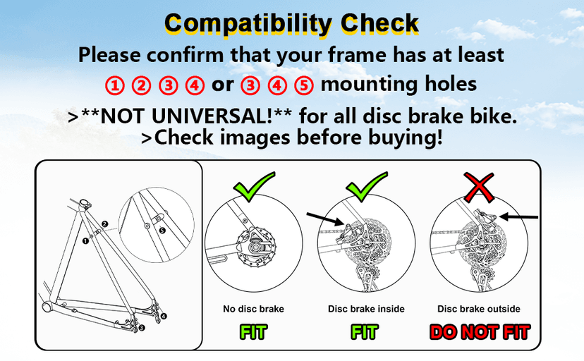 Bike Rear Rack Aluminum: Fits Most 26-29" No Disc Brake & Some Disc Brake Bikes (See The Image Gallery to Check Compatibility), 60lbs Capacity Bike Cargo Rack, Assembly