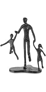 Sziqiqi Dad Gifts from Daughter: Dad Daughter Iron Figurine Father Daughter Decoration for Fathers Day Wedding Christmas Birthday Gifts Statue for Son Husband