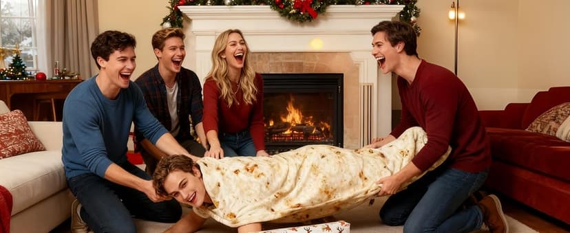 SeaRoomy Burritos Tortilla Blanket, Realistic Food Wrap Blanket Double Sided, Novelty Funny Tortilla Round Giant Soft Blankets (Beige, 47 inches)