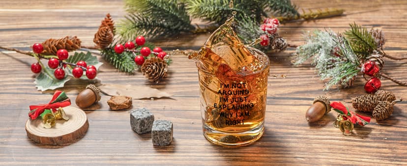 Ithmahco Funny Whiskey Glasses for Men, Bourbon Glasses Alcohol Gift for Man, Funny White Elephant Gifts Gifts for Men, Christmas Gag Gift Ideas for Him Husband Daddy Dad Coworker Boss