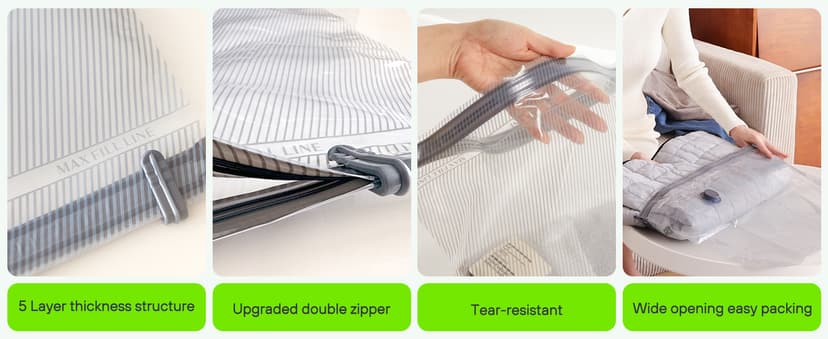 Vacuum Bags for Travel with USB Electric Pump, 15 Pack Carry-on Size Compression Packing for Luggage and Suitcase, Space Saver Bags for Clothes and Clothing Travel