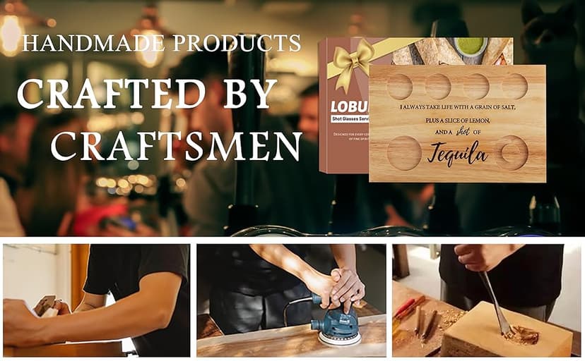 Tequila Shot Board Shot Glasses Serving Tray with Salt Rim Funny Shot Glasses Holder,Tequila Gifts for Housewarming,Liquor, Parties,Bar,Restaurant