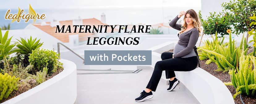 Pregnancy Pants, Buttery Soft, High Waisted, Over The Belly, Highly Stretchy, Fall Fashion Clothes, Yoga, for Casual Wear Leafigure Maternity Flare Leggings with Pockets B0F5HNGVG7