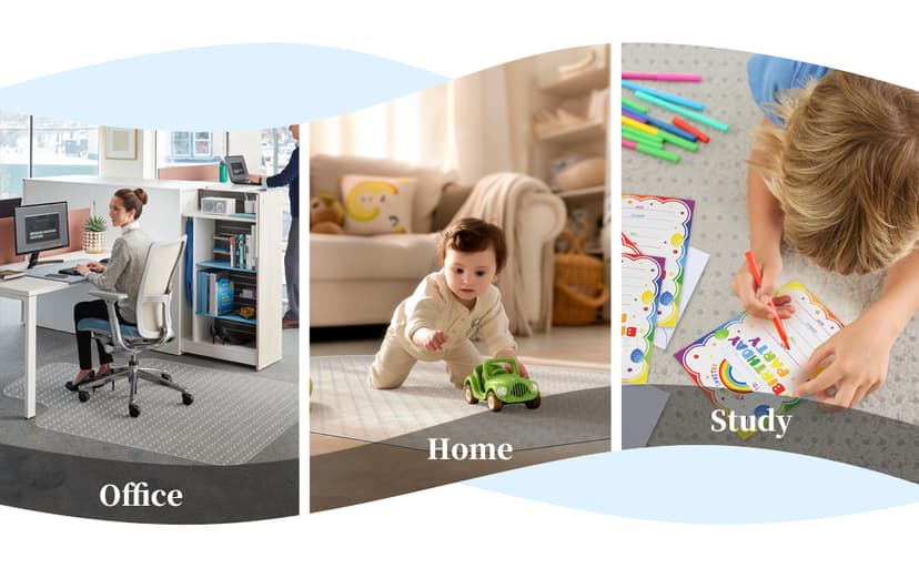 Tonaus Office Chair Mat for Carpet, 48"×36" Desk Chair Mat T-Shape Carpet Protector Mat for Office Chair, Transparent 2.2mm Thick T-Shape Floor Protection with Non-Slip Studded