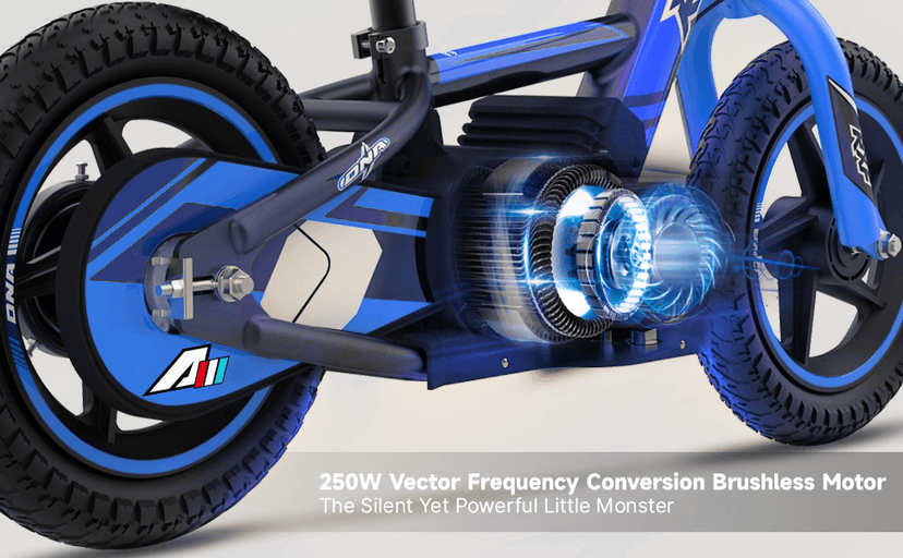 AIII Lightweight Electric Dirt Bike for Kids, 170/340W Electric Motorcycle Up to 10/12MPH, 24V Detachable Battery, Hand-Operated Dual Brakes Electric Balance Bike for Ages 3-6/5-12