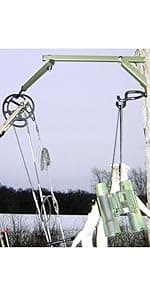 HME Durable Secure Convenient Portable Folding Tree Stand Bow Hanger w/Two Accessory Hooks - Extends to 20", Folds to 10", 3 Pack