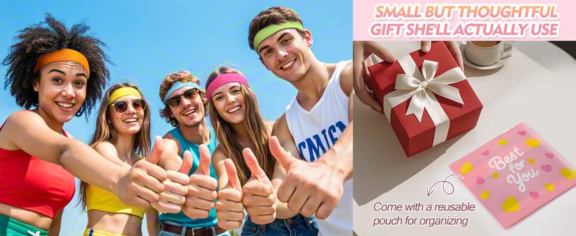 8 Pcs Headbands for Women Girls: Stocking Stuffers Gift for Her Fashion Neon Hair Accessories Head Bands for Women Stretchy Soft hairband Valentines Day Gf Christmas Gifts Easter Basket Stuffers