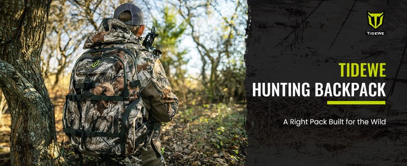 TIDEWE Hunting Backpack, Waterproof Camo Hunting Pack with Rain Cover, Long-Lasting Large Capacity Hunting Day Pack for Rifle Bow Gun (Next Camo G2)